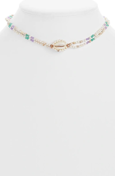 Isabel Marant Malebo Beaded Cowrie Necklace In Ecru