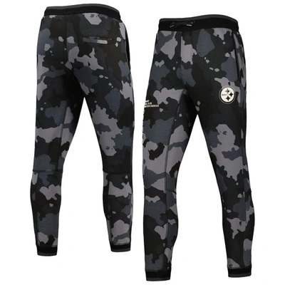 The Wild Collective Unisex  Black Pittsburgh Steelers Camo Jogger Trousers