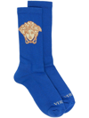 Versace Medusa Crew Socks In Cobaltgold