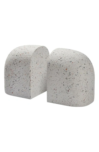 Renwil Bruno Set Of 2 Bookends In White With Colored Speckles