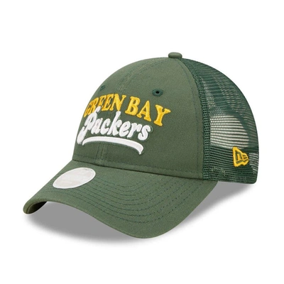 New Era Green Green Bay Packers Team Trucker 9forty Snapback Hat