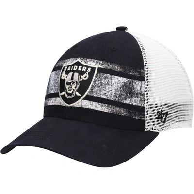 47 ' Black/white Las Vegas Raiders Interlude Mvp Trucker Snapback Hat
