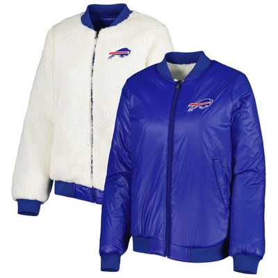 G-iii 4her By Carl Banks Women's  Oatmeal, Royal Buffalo Bills Switchback Reversible Full-zip Jacket In Oatmeal,royal