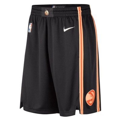 Nike Men's  Black Atlanta Hawks 2022/23 City Edition Swingman Shorts In Black/white