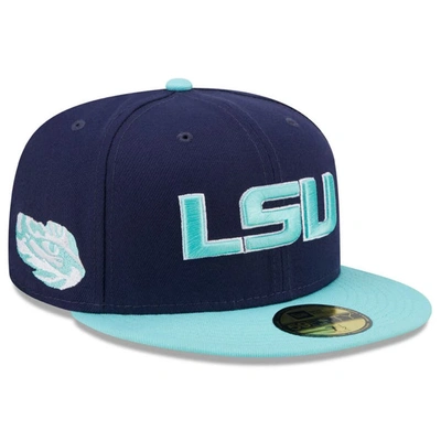 New Era Men's  Navy, Light Blue Lsu Tigers 59fifty Fitted Hat In Navy,light Blue