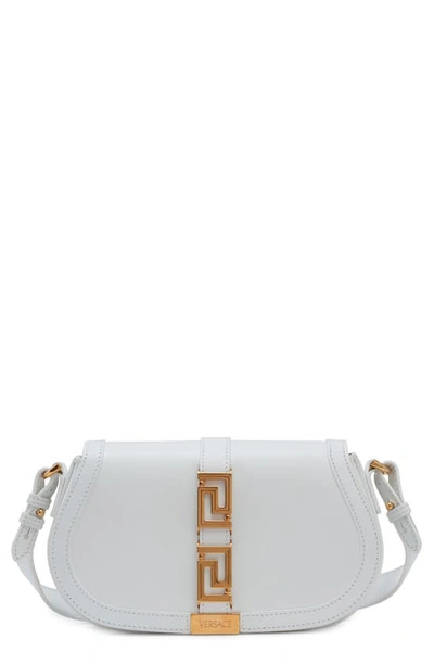 Versace Greca Goddess Medium Crossbody Bag In Optical White- Gold