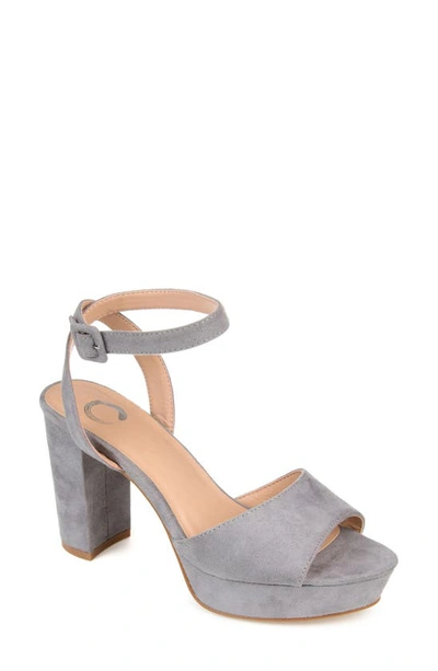 Journee Collection Nairri Platform Sandal In Grey