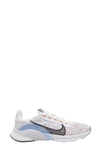 Nike Superrep Go 3 Flyknit Running Shoe In White/light Marine/violet Ash/black