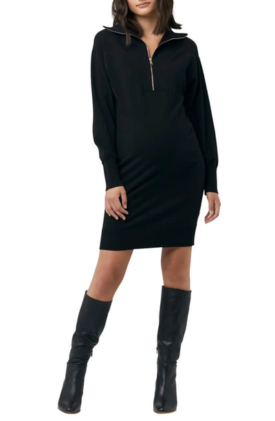Ripe Maternity Long Sleeve Maternity Jumper Dress In Black