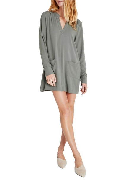 Splendid Teaghan Long Sleeve Minidress In V Olive Brown