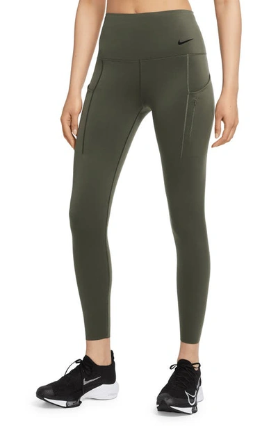 Nike Women's Go Firm-support High-waisted 7/8 Leggings With Pockets In Green