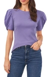 1.state Puff Sleeve Rib Knit T-shirt In Twilight Purple