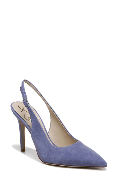 Sam Edelman Hazel Slingback Pointed Toe Pump In Violet Suede