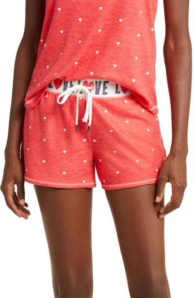 Pj Salvage Cozy Love Peachy Jersey Shorts In Cherry Red