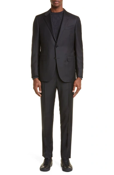 Zegna Trofeo™ Classic Fit Black Wool Suit In Blk Sld