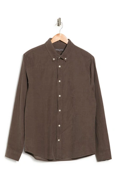 Slate & Stone Corduroy Long Sleeve Shirt In Olive