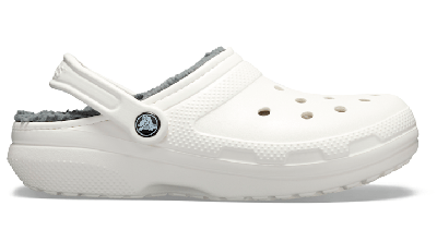 Crocs Classic Lined Clog In White/grey