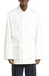 Balenciaga Oversized Cotton Shirt Jacket In White