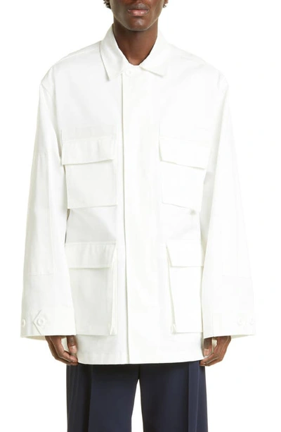 Balenciaga Oversized Cotton Shirt Jacket In White