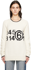 Mm6 Maison Margiela Logo Cotton-blend Sweater In Neutrals