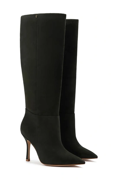 Larroude Kate Pointed Toe Knee High Boot In Green