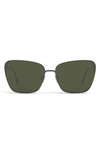 Dior Miss 63mm Oversize Butterfly Sunglasses In Shiny Gumetal / Green