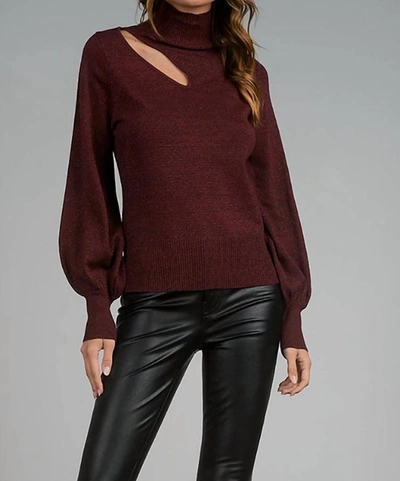 Elan Asymmetric Cutout Sweater In Red