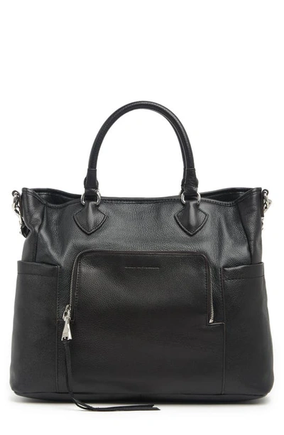 Aimee Kestenberg Sunbury Leather Tote Bag In Black W/ Silver