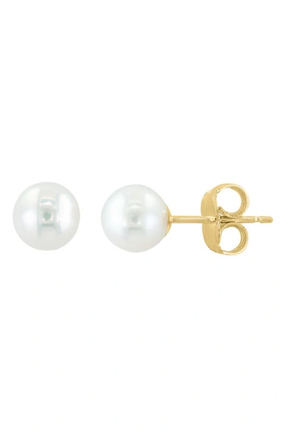 Effy 14k Yellow Gold 5-5.5mm Freshwater Pearl Stud Earrings In White