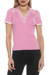 Alexia Admor Alice Short Sleeve Polo In Pink