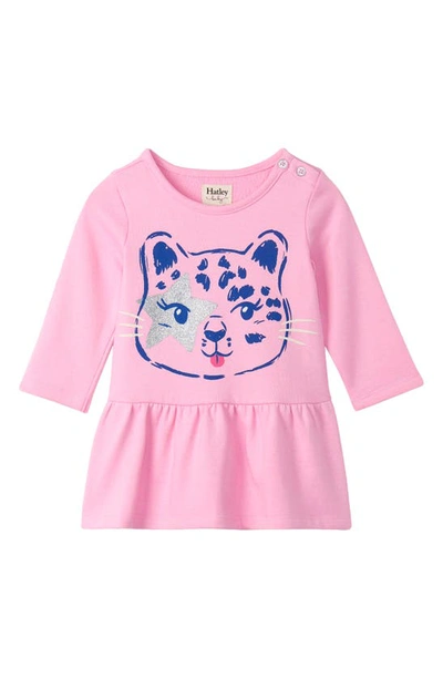 Hatley Babies' Cheetah Graphic Sweatshirt Dress In Lilac Sachet