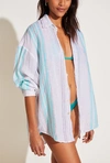 Vitamin A Playa Linen Oversized Shirt In Ecolinen Seychelles Stripe