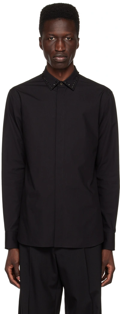 Valentino Rockstud Embellished Shirt In Black