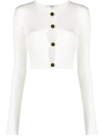 Manurí Buttoned-up Cropped Top In White