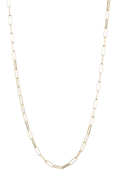 Argento Vivo Sterling Silver Goldtone Stainless Steel Paperclip Necklace