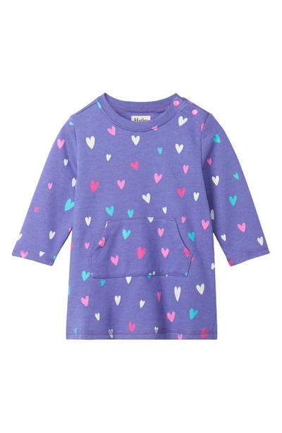 Hatley Babies' Confetti Hearts Sweatshirt Dress In Pale Iris