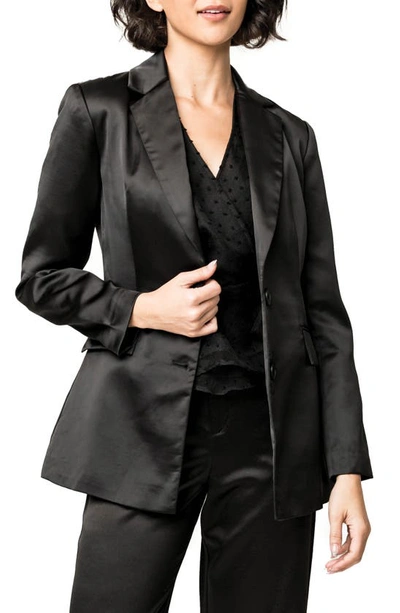 Gibsonlook Shine Effect Longline Blazer In Black