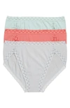 Natori Bliss 3-pack French Cut Briefs In Mint/dusk/pink