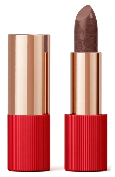 La Perla Refillable Matte Silk Lipstick In Tiramisu Red