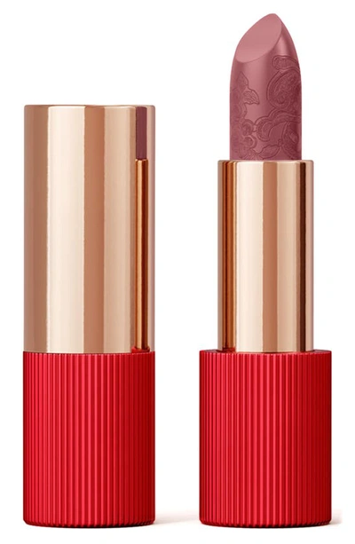 La Perla Refillable Matte Silk Lipstick In Rosewood Red