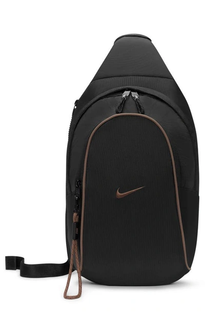 Nike Sportswear Essentials Sling Bag In Black/ Black/ Ironstone
