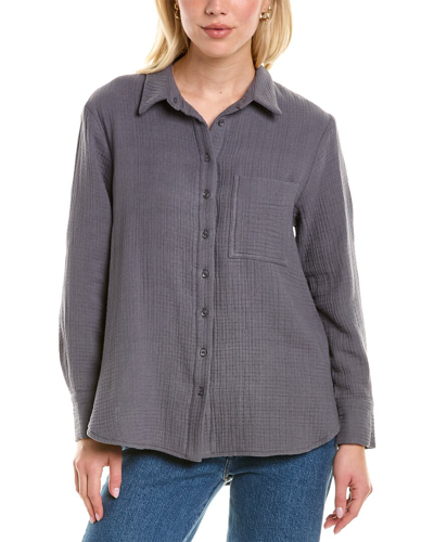 Sablyn Gauze Waffle Shirt In Grey