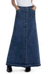 Wash Lab Denim Royal Denim Maxi Skirt In Imperial Blue