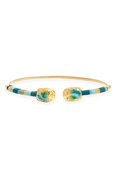 Gas Bijoux Women's Duality Scara 24k Gold-plated, Cotton & Enamel Bracelet In Blue Multi