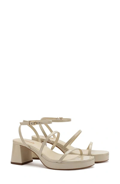 Larroude Gio Block Heel Strappy Sandal In Ivory