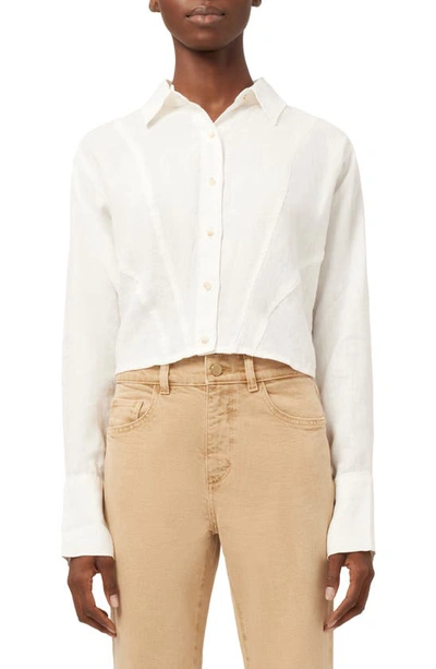 Dl1961 Aurette Linen Button-up Shirt In White Linen