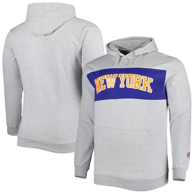 Fanatics Branded Heather Gray New York Knicks Big & Tall Wordmark Pullover Hoodie