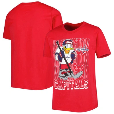 Outerstuff Kids' Youth Red Washington Capitals Disney Donald Duck Three-peat T-shirt