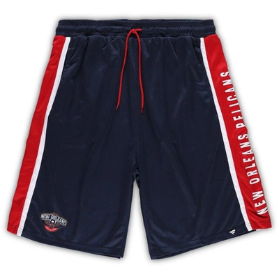 Fanatics Branded Navy New Orleans Pelicans Big & Tall Referee Iconic Mesh Shorts