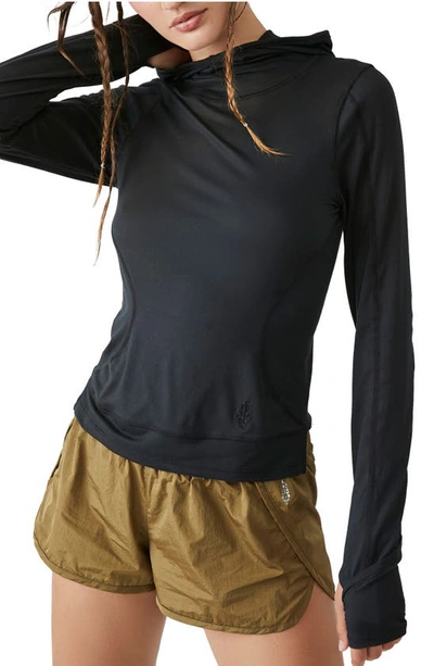 Free People Fp Movement Misty Morning Layer Hoodie In Black